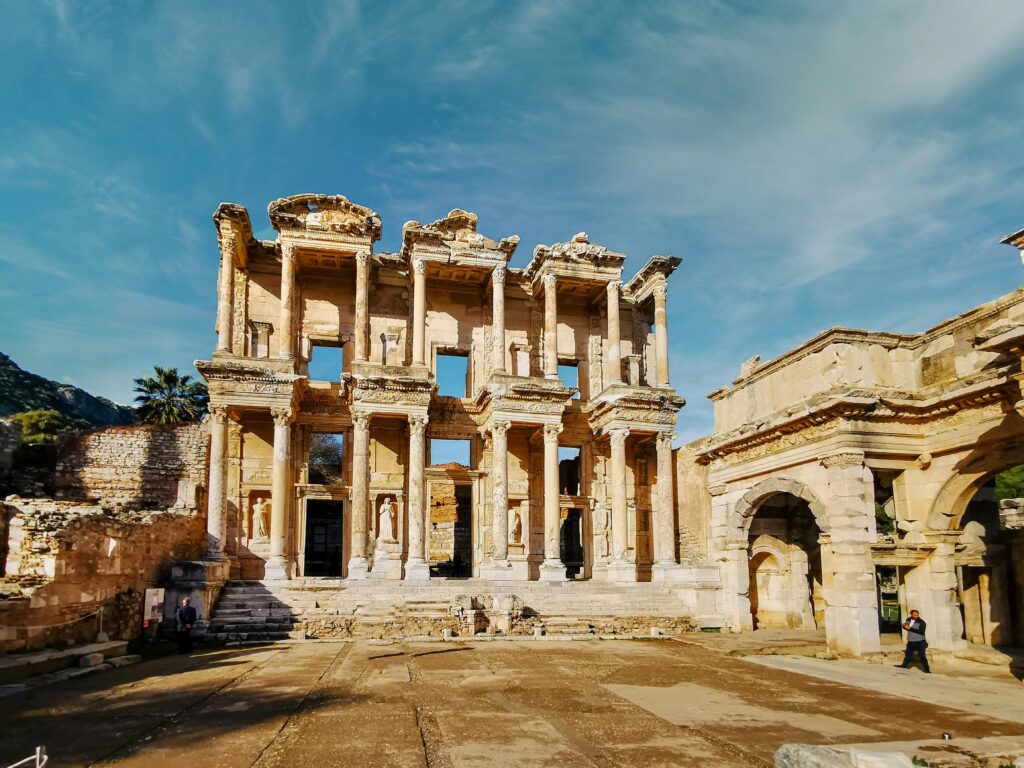 Explore the majestic Library of Celsus, an iconic ancient ruin in Ephesus, Turkey.